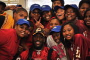 ALIVE students with Redskins football player