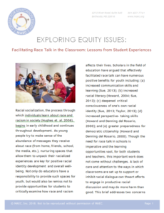 Facilitating Race Talk in the Classroom: Lessons from Student ...