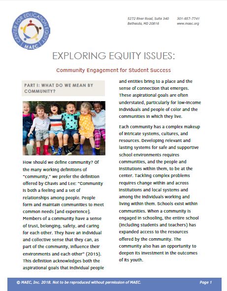 Community Engagement for Student Success - MAEC, Inc.