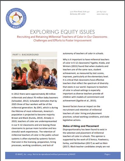 Recruiting and Retaining Millennial Teachers of Color in Our 