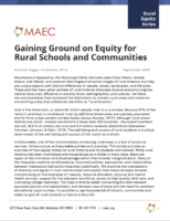 Gaining Ground on Equity for Rural Schools and Communities title page