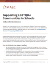 Cover page of the "Supporting LGBTQIA+ Communities in Schools: Guidance for Administrations" publication.