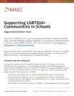 Cover page for "Supporting LGBTQIA+ Communities in Schools: Supports for LGBTQIA+ Youth" publication.