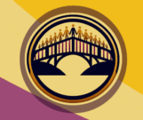 logo for connections event of a bridge with people holding hands across it