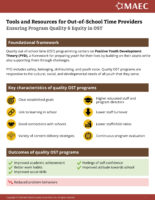 First page of "Ensuring Program Quality & Equity in OST"