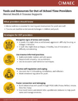 First page of "Mental Health & Trauma Supports"